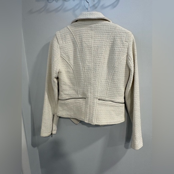 Blank NYC Cream Off White Tweed Textured Moto Jacket - Picture 13 of 15